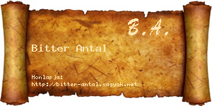 Bitter Antal névjegykártya