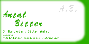 antal bitter business card